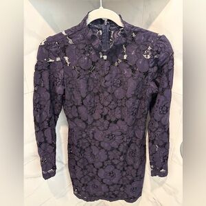 Betsey Johnson Beautiful Floral Dark Purple Lace Dress!